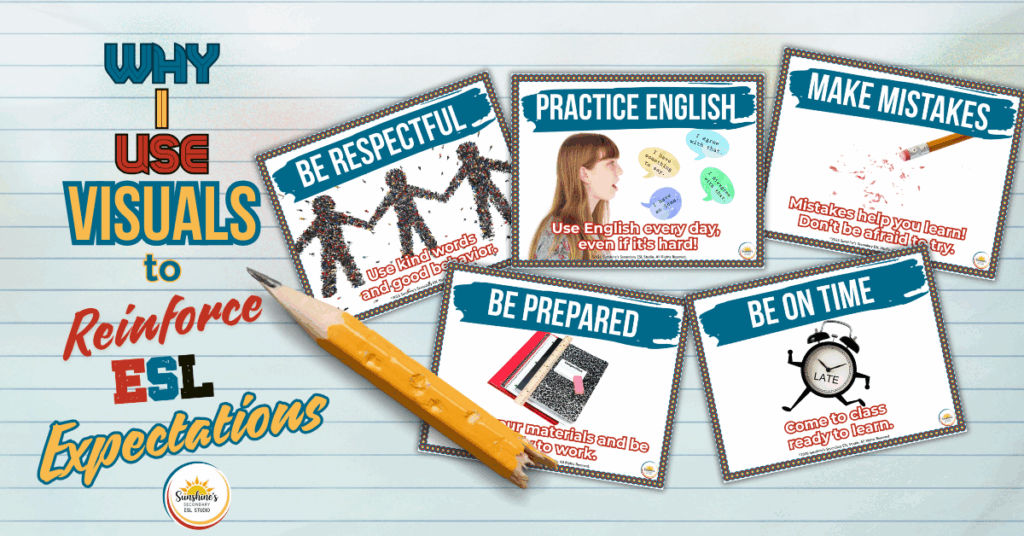 Visual ESL expectations posters to reinforce classroom routines for teen learners