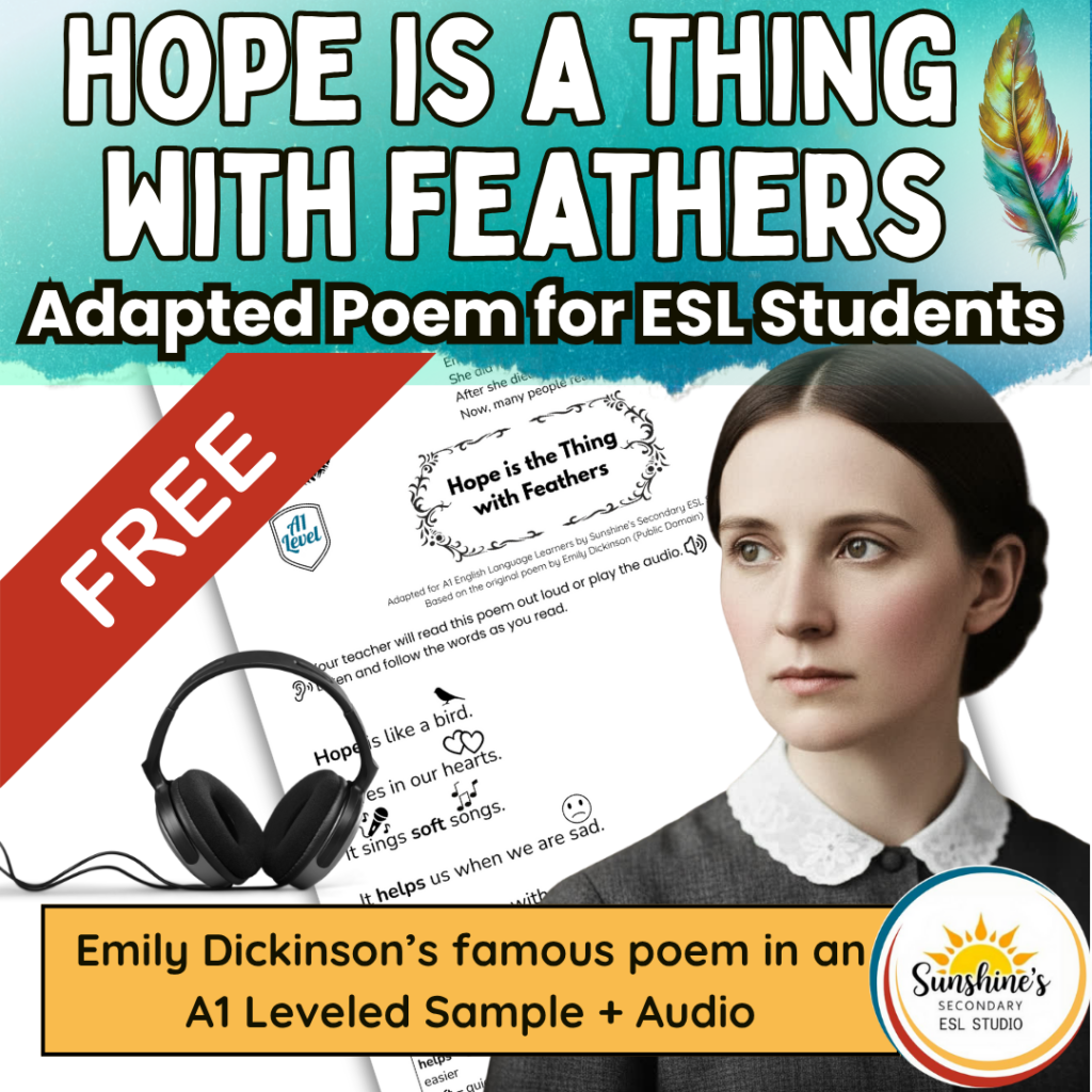 An free adapted poem for Hope is a Thing with Feathers by Emily Dickinson