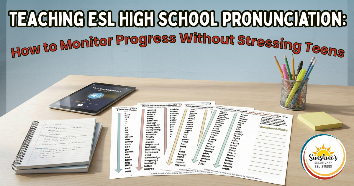 Teaching ESL high school pronunciation using leveled word lists and audio recording to monitor student progress